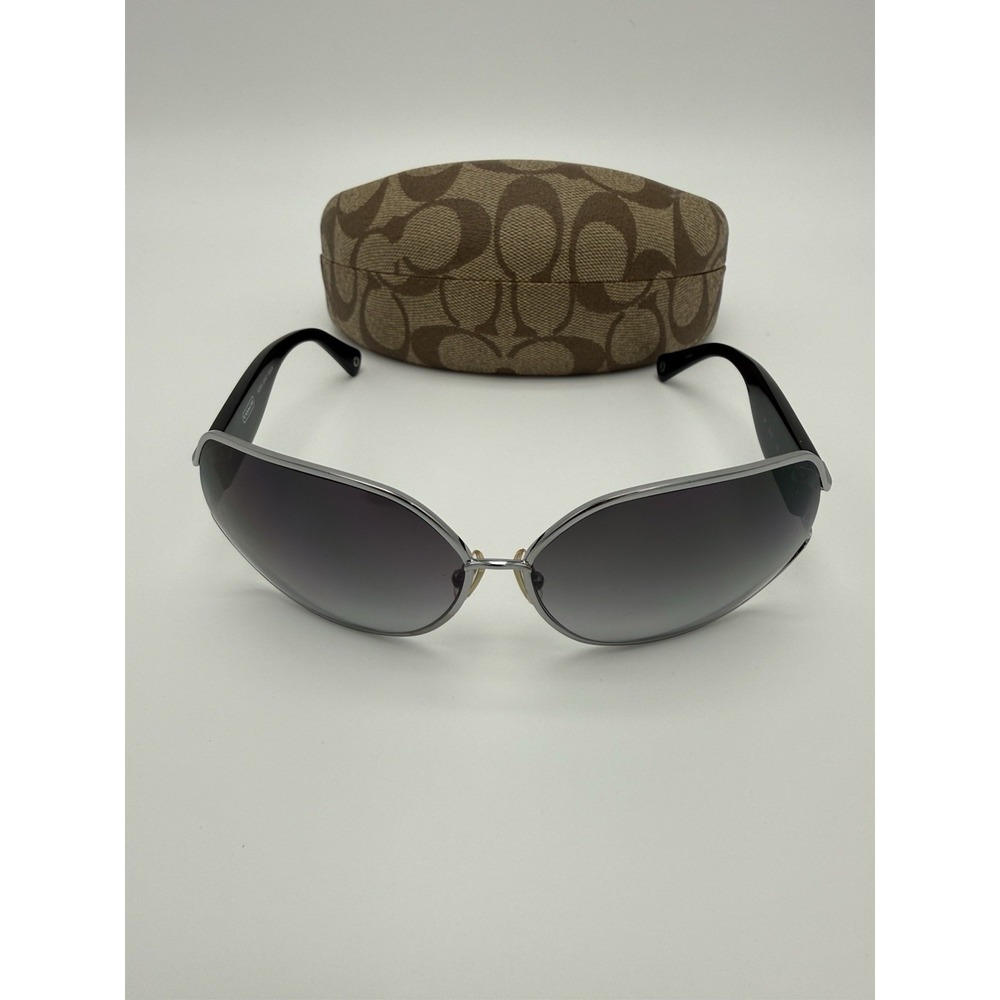 Coach Alexis S562 Women's Sunglasses Black Silver Gradient 63-12-120 w/ Case